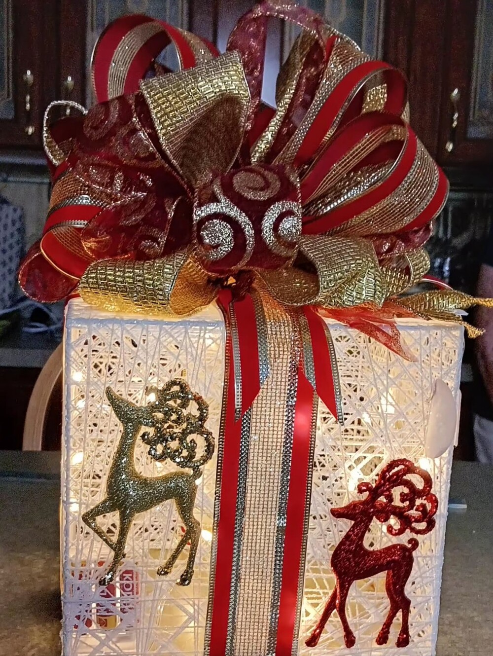 Illuminated Christmas Glitter Box NEW Handmade